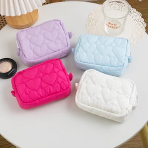 1 Piece Simple Series Sweet Heart Polyester Women's Makeup Bags h5 Picture4